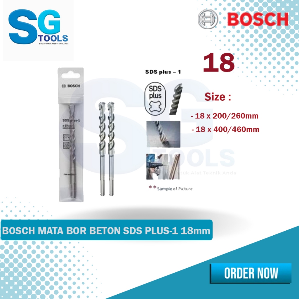 Bosch mata bor beton 18mm SDS Plus-1 hammer drill bits bosch - Hammer Drill Bits SDS Plus-1 Bosch