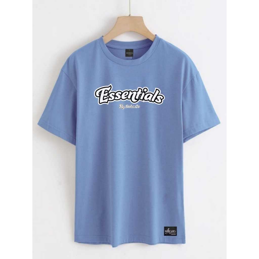 hoji store- Baju Oversize Essentials Pria Wanita / Kaos Import Denim Besic Unisex