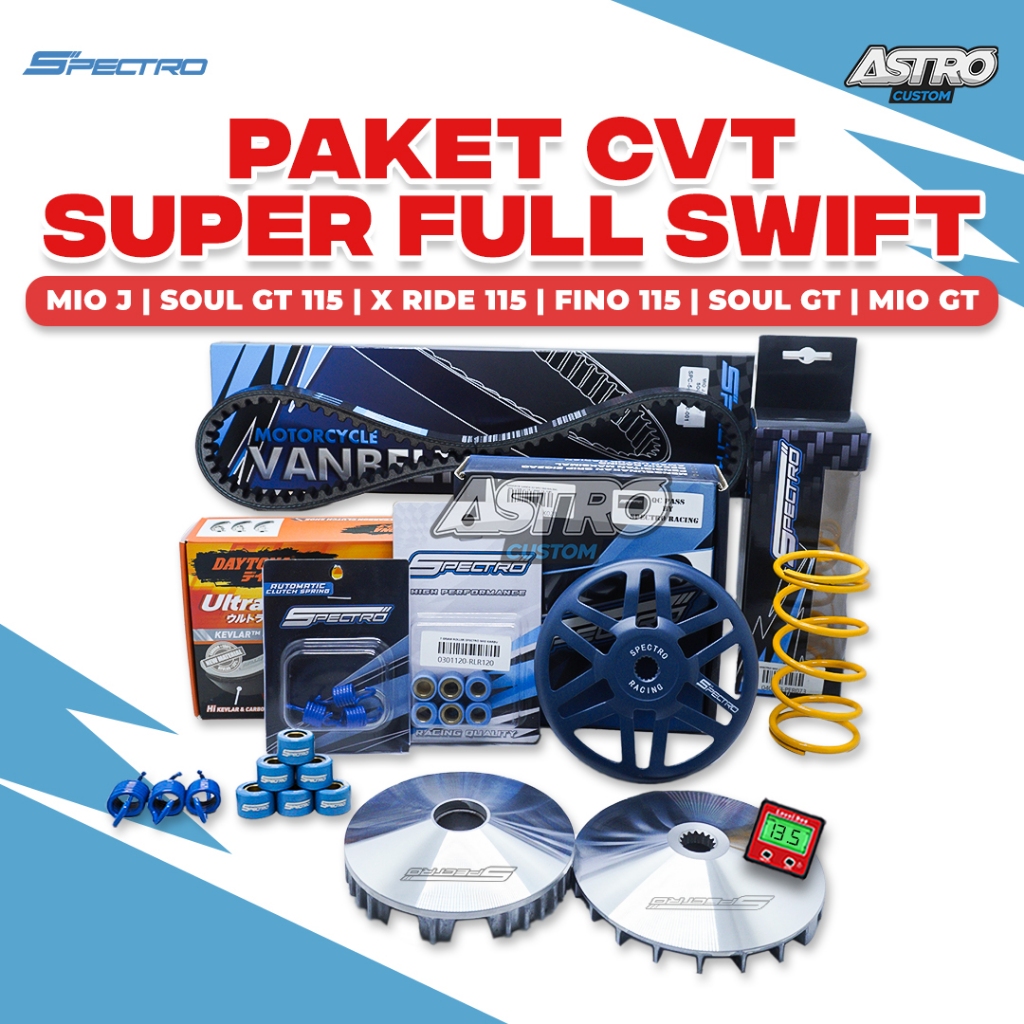Paket Super Full Upgrade Mio J Soul Fino XRide 115 Mangkok Ganda Swift Pulley Roller Spectro Racing