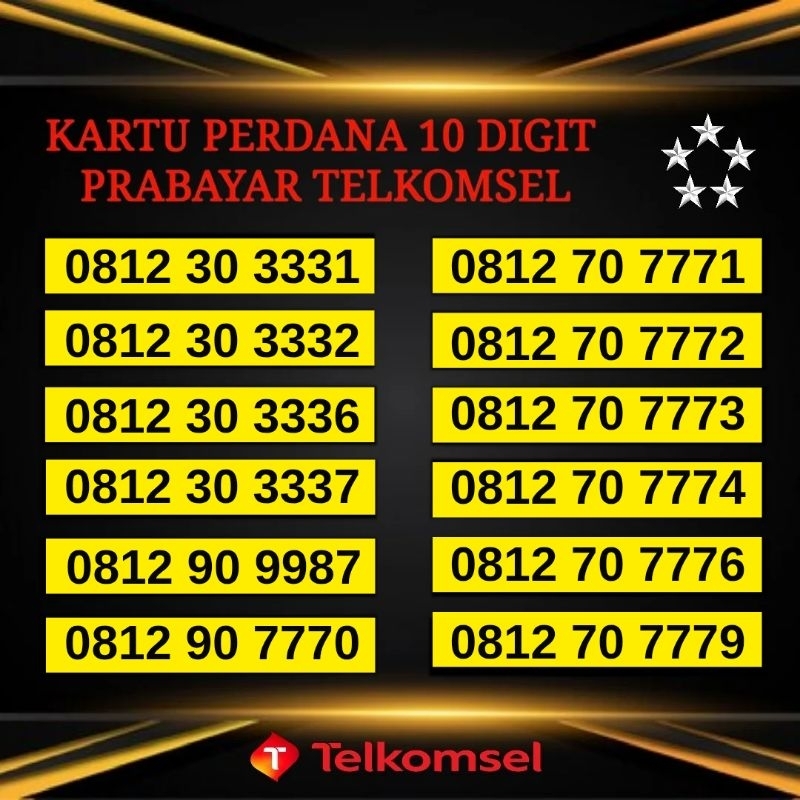 NOMOR CANTIK 10 DIGIT KARTU PERDANA TELKOMSEL NOMOR 1000 89 TRIPLE SERIBU SUPER DOUBLE KARTU PERDANA