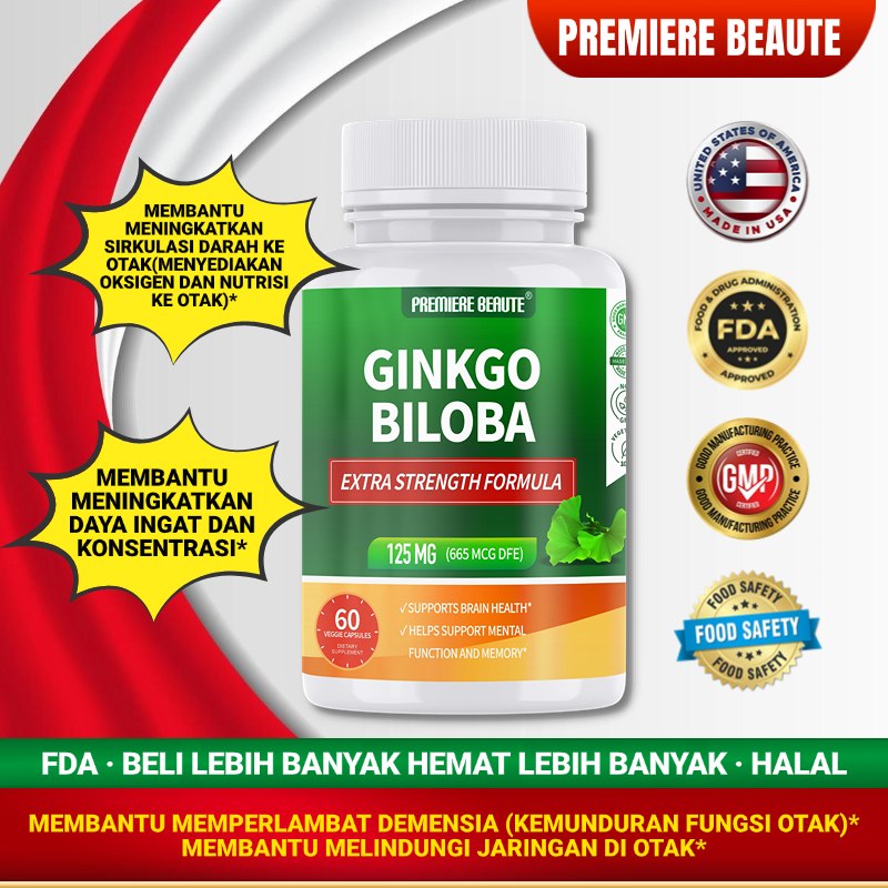GINKGO BILOBA - SECARA TRADISIONAL DIGUNAKAN UNTUK MENDUKUNG SIRKULASI DARAH SEHAT DAN FUNGSI OTAK -
