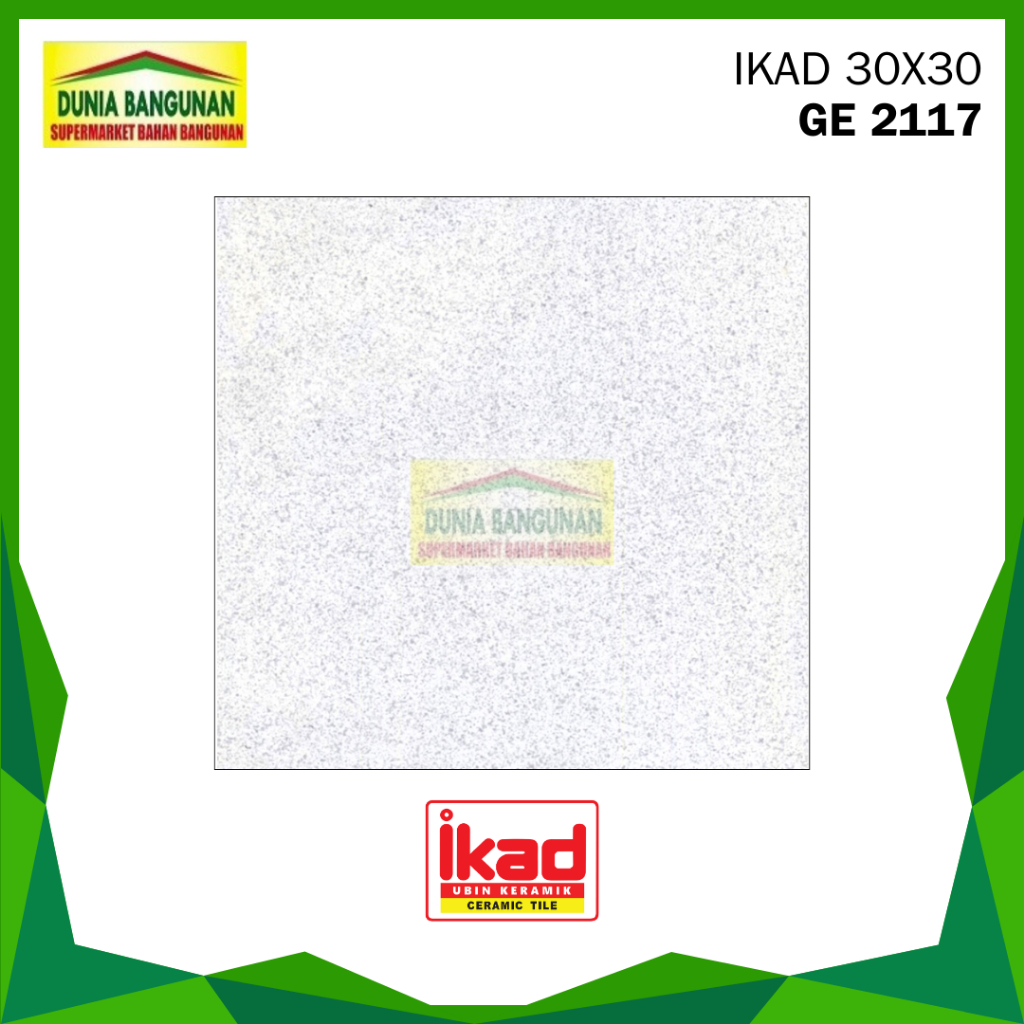 Keramik 30x30 Lantai IKAD GE 2117 30x30 KW1 / Keramik Lantai / Keramik Dinding Glossy Putih Corak