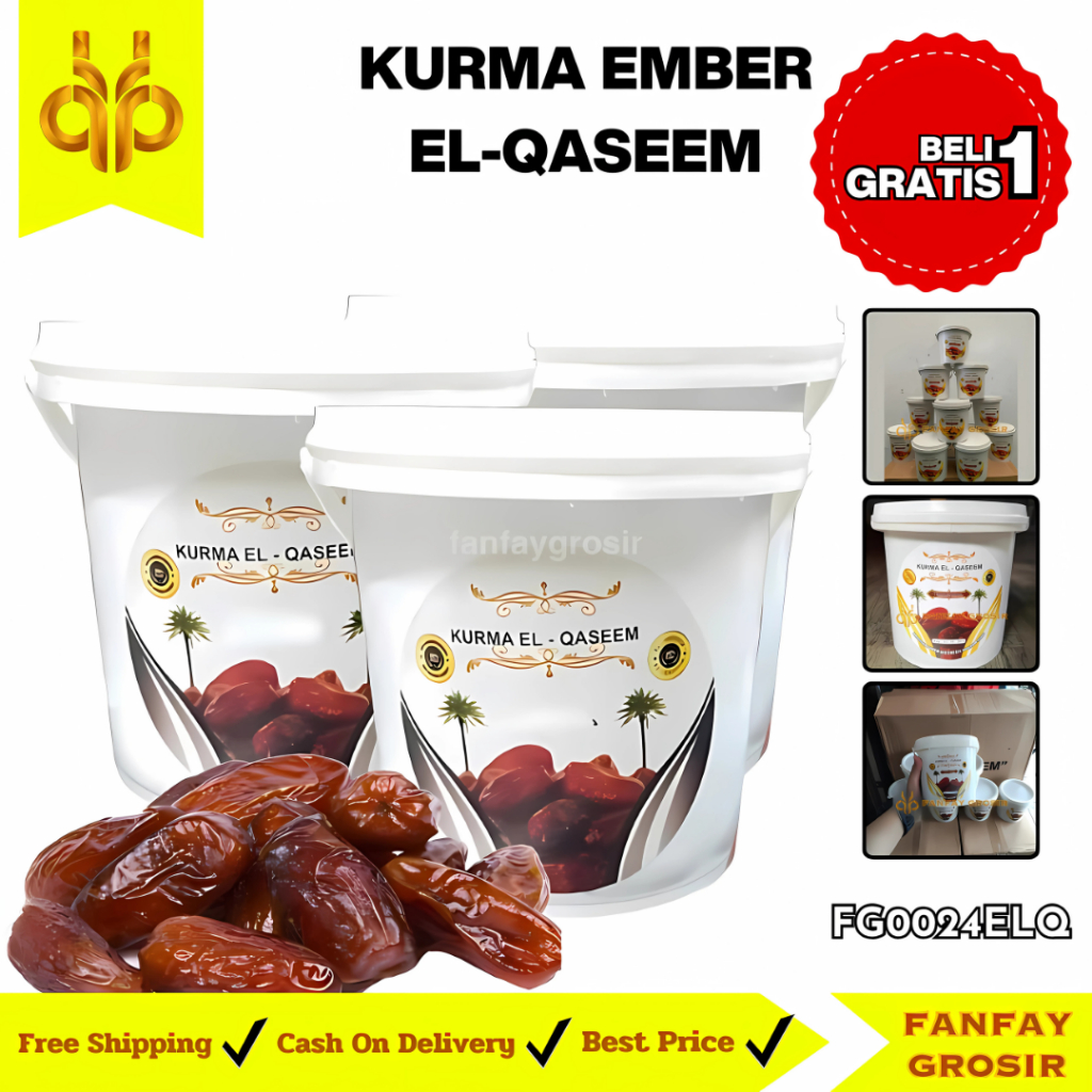 

[FG] BUY 1 GET 1 Kurma El Qaseem Kemasan Ember 500 Gram mirip Al Qaseem Al Qasiim Halal MURAH