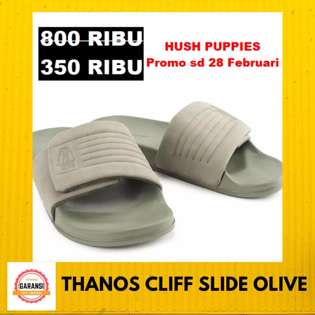 Sandal pria Hush Puppies seri THANOS CLIFF SLIDE 100% original store