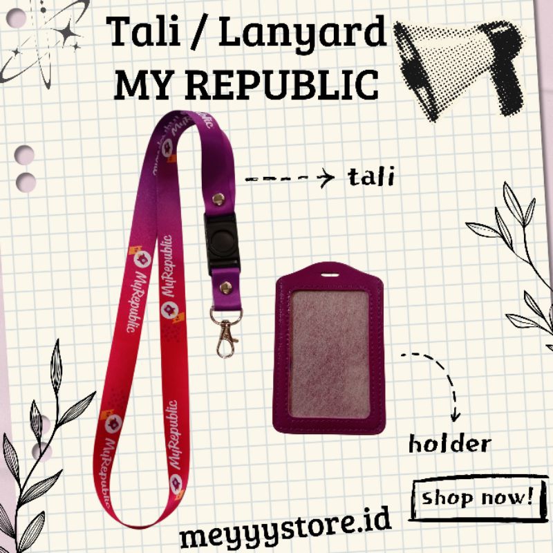 

Tali ID CARD MY REPUBLIC / Lanyard MY REPUBLIC READY [STOCK MELIMPAH] Termurahhh Harga Grosir!