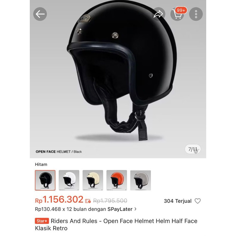 preloved helm Riders And Rules - Open Face Helmet Helm Half Face klasik retro
