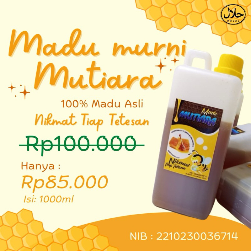 

Madu Mutiara Murni 100% Original Fresh Langsung Dari Petani Lebah 1Kg Tanpa Campuran Apapun