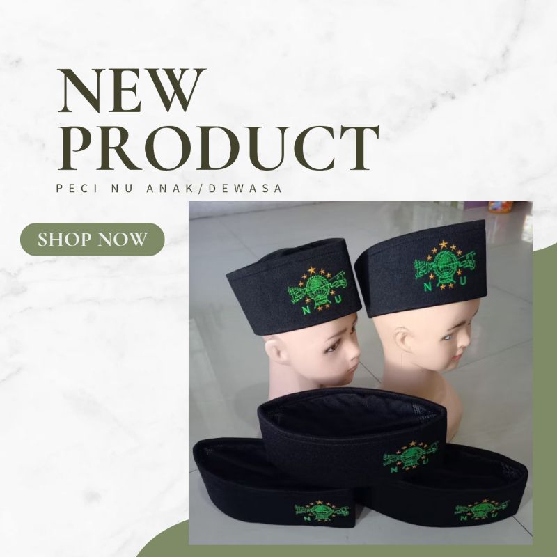 Peci Songkok NU Anak / Dewasa  Bordir NU