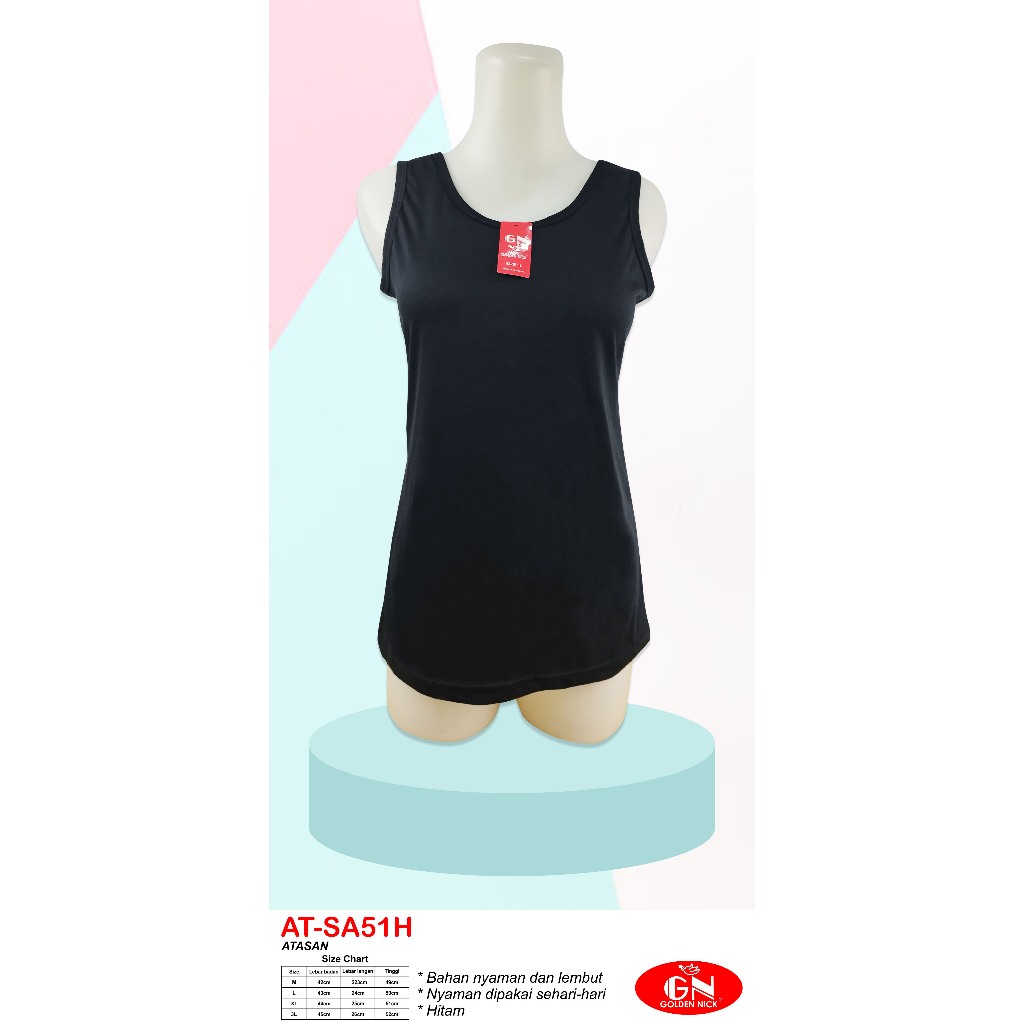 Golden Nick Tank Top Wanita Tali Lebar