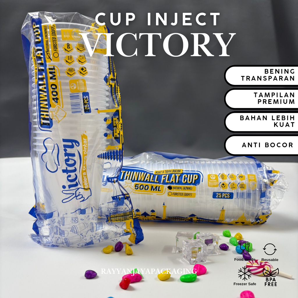 Gelas Plastik PP Injection + Tutup 400 ml 500 ml / Gelas Kopi Strawless / Cup Sablon