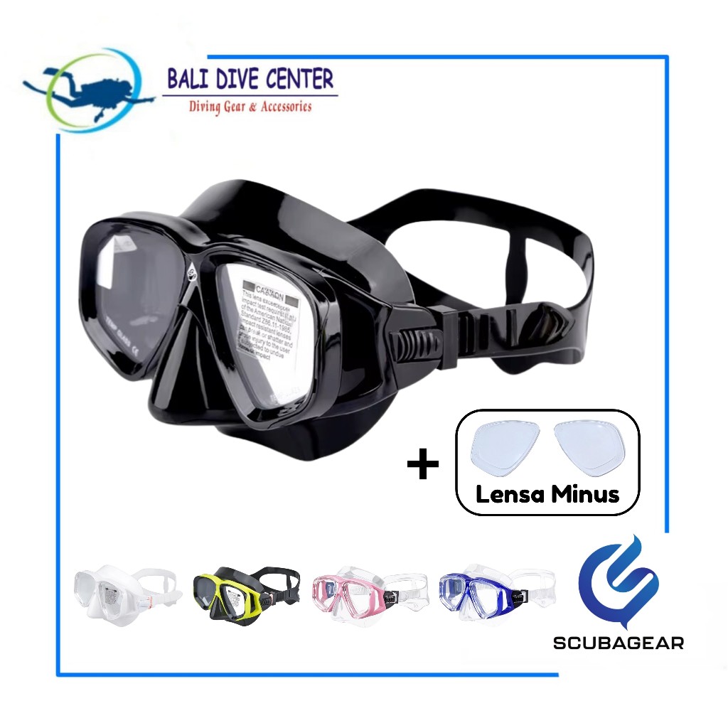 SCUBAGEAR Mask Flux Twin with Lensa Minus - Mask Snorkeling
