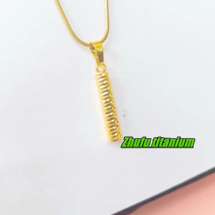 ASLI TITANIUM Kalung Liontin Titanium Emas/Kalung Fashion Korea Titanium/Liontin Panjang Titanium