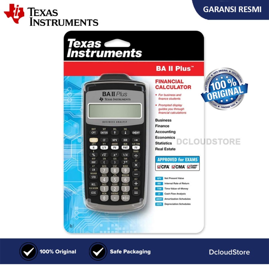 

Calculator Original BA II Plus Financial Texas Instrument Kalkulator