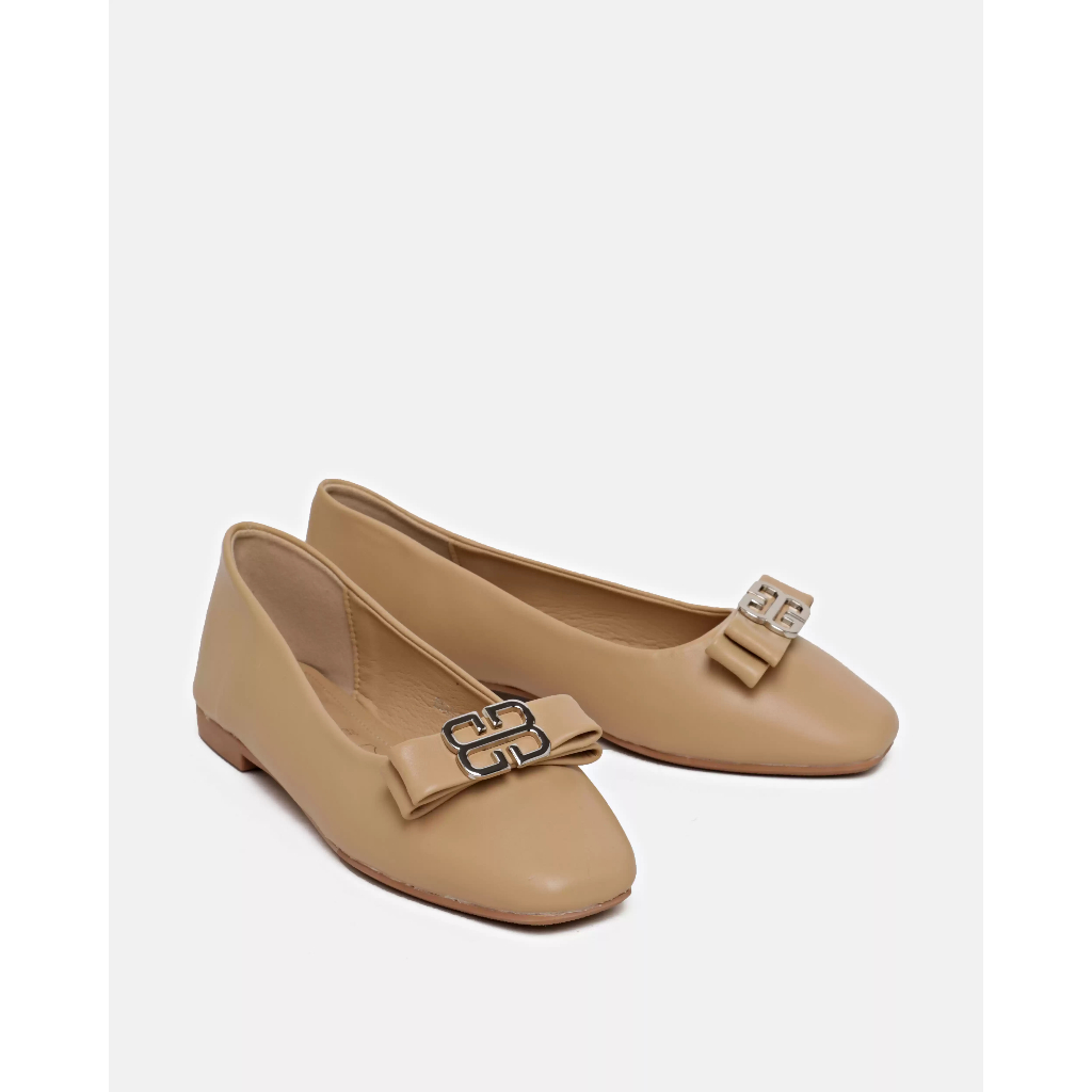 BUCCHERI GWEN Sepatu Flat Wanita Ivory-bw4007