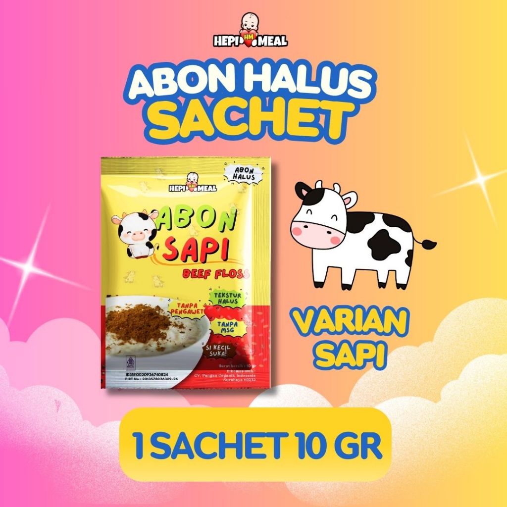 

HEPI MEAL ABON SAPI 1 SACHET 10 GR COCOK UNTUK BUBUR MPASI 6+ BULAN