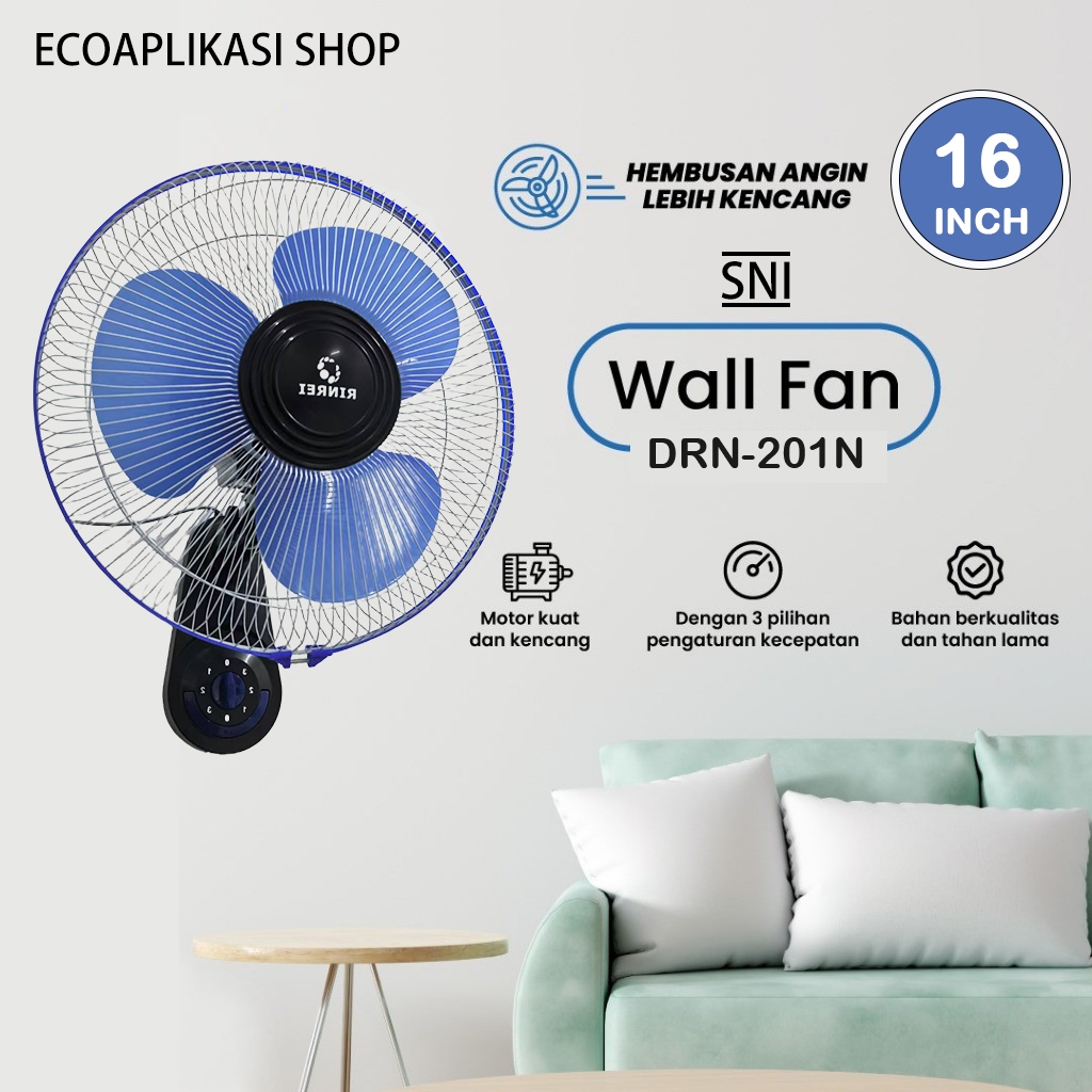 COD Rinrei KipasKipas Angin Dinding Kipas 12 Gantung Wall Fan 12Inch 1 Tali - 1209 Tembok Inch Tempe