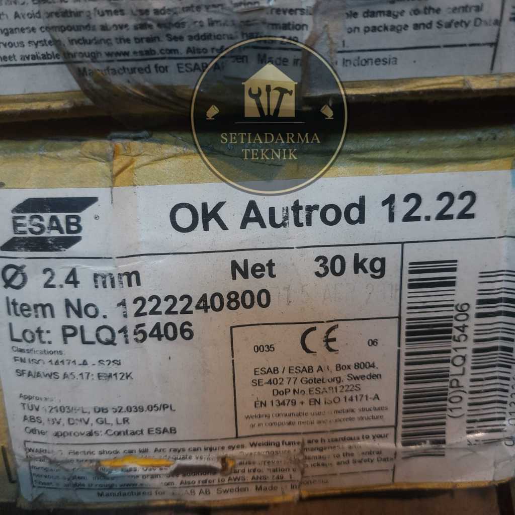 KAWAT LAS ESAB OK AUTROD 12.22  2.4MM AWS-EM12K 30KG PER ROLL