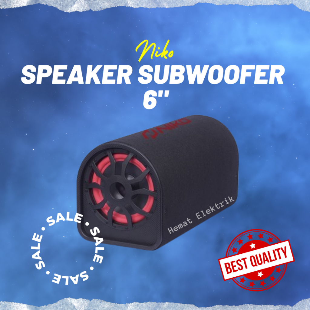 Speaker Bluetooth Bass Aktif Subwoofer Niko GL 6 Inch Untuk Karaoke dan Mobil