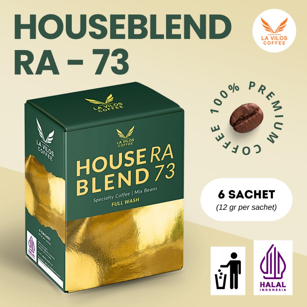 

Drip Coffee - RA 73 Coffee House Blend Robusta & Arabika @12gr