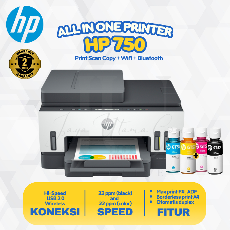 Printer Hp 750 Wifi Bluetooth All In One Printer ADF Dupleks Otomatis Original