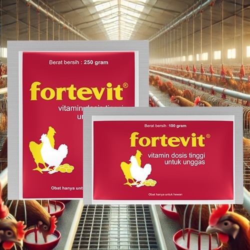 Fortevit 250 gr, vitamin dosis tinggi untuk ayam