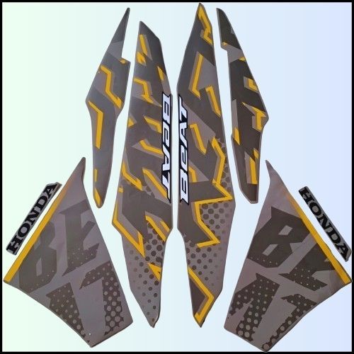Stiker Striping Beat Street 2024 Coklat Gold Hitam New List Body Motor Beat Street 2024