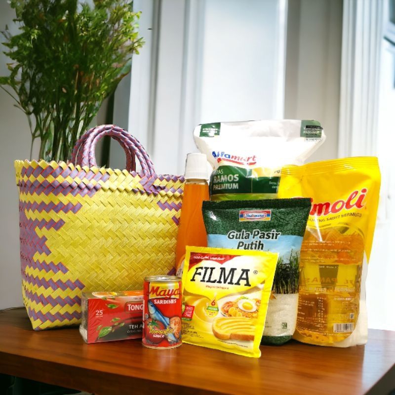 Tas Anyam Plastik Lurik / Tas Belanja / Tas Anyaman Tas Jinjing