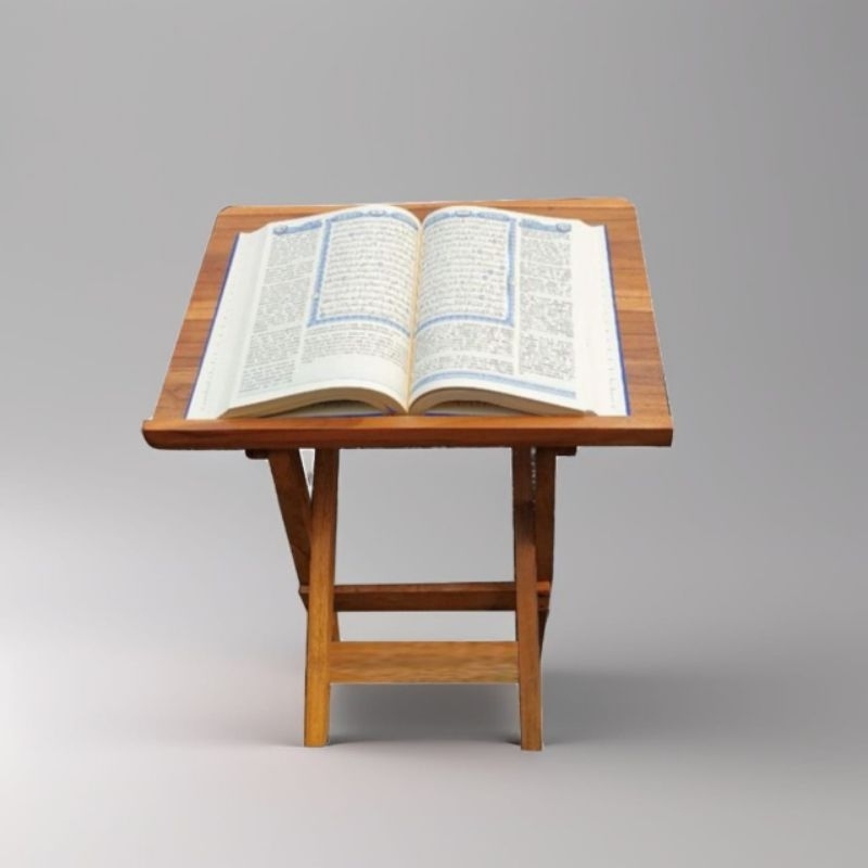 Meja Lipat Kayu Rehal Ngaji Al Qur'an Meja Belajar Portable