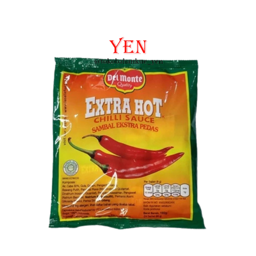 

Delmonte Extra Hot Chili Sauce / Sambel Extra Pedas 24 x 8gr