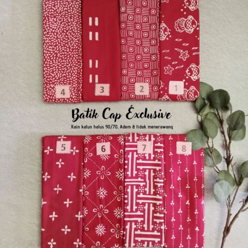 Kain Batik Cap Halus Merah Kain Batik Merah Bahan Katun Merah Kain Batik Halus Bahan Seragam Batik K