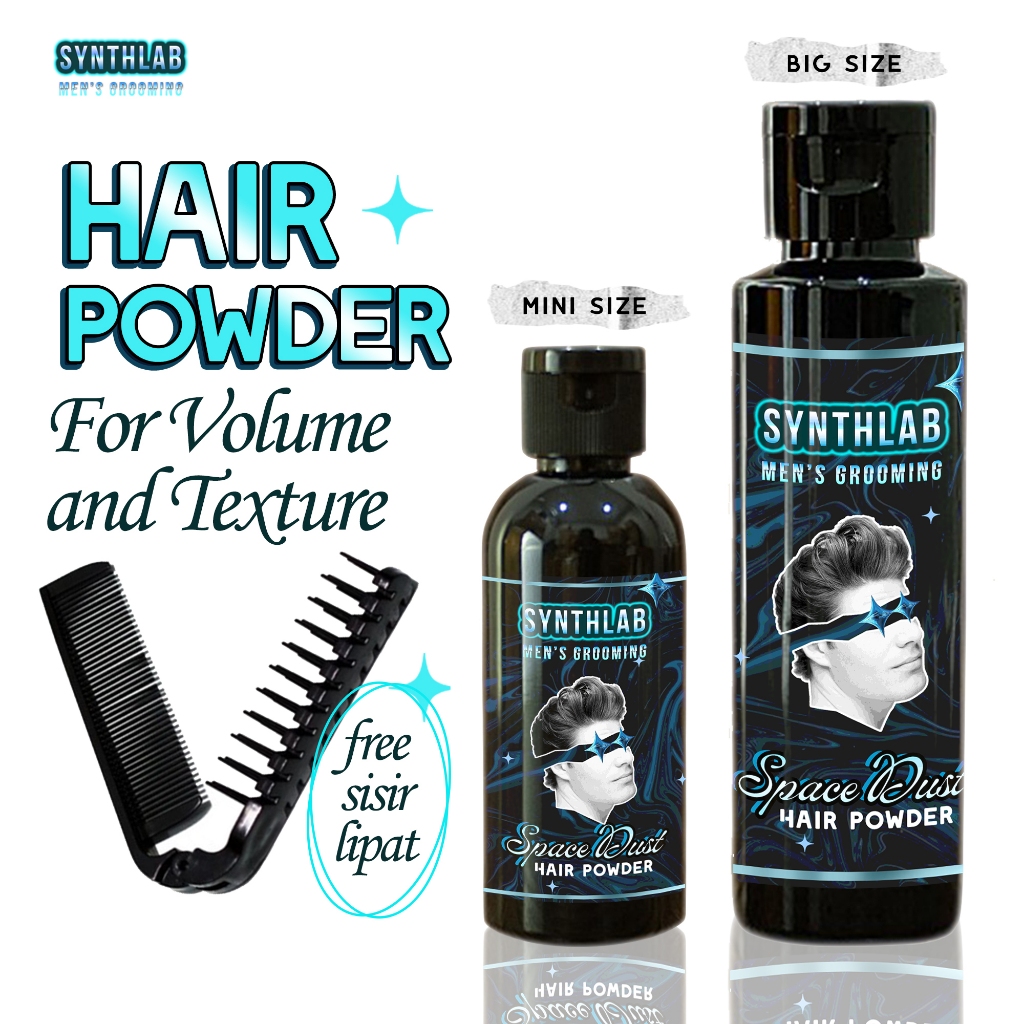 Hair Powder Pria – Clay Pomade Bubuk Styling Rambut Matte Look by Synthlab