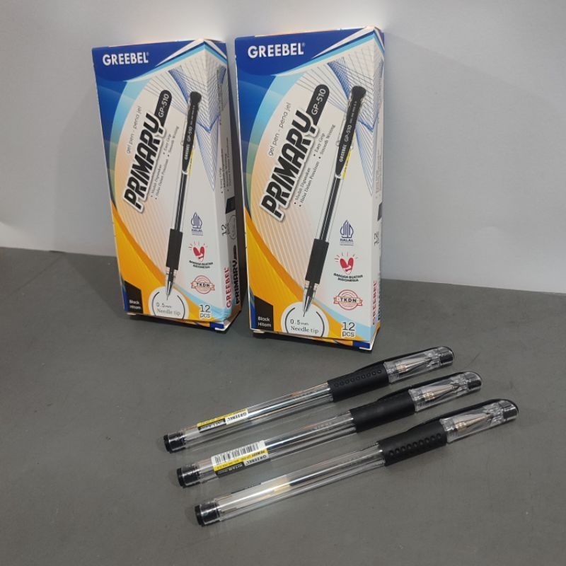 

2 Pcs Pulpen Gel Grebeel Primary HITAM