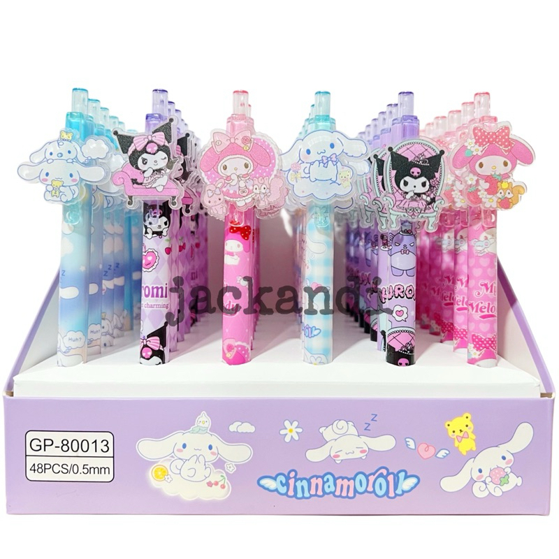 

Pen Anak Cetek Cinnamoroll Kuromi My Melody Pulpen Gel Akrilik Lucu Karakter Kartun 0.5mm