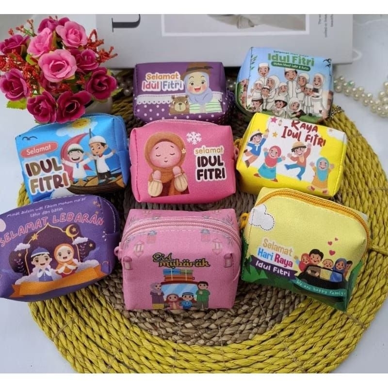 

(isi 12pcs) Dompet Angpao / Amplop Lebaran Idul Fitri Bentuk Kubus Full Printing Eid Mubarak