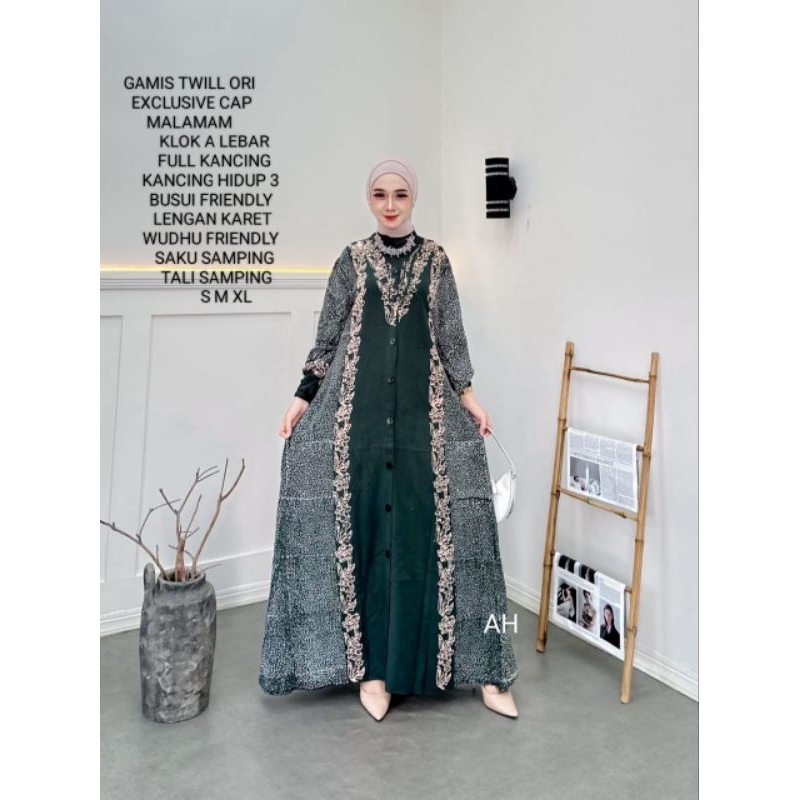 ABAYA BATIK TWILL PREMIUM BY ALHUSNA BATIK, BATIK HALUS BATIK PEKALONGAN