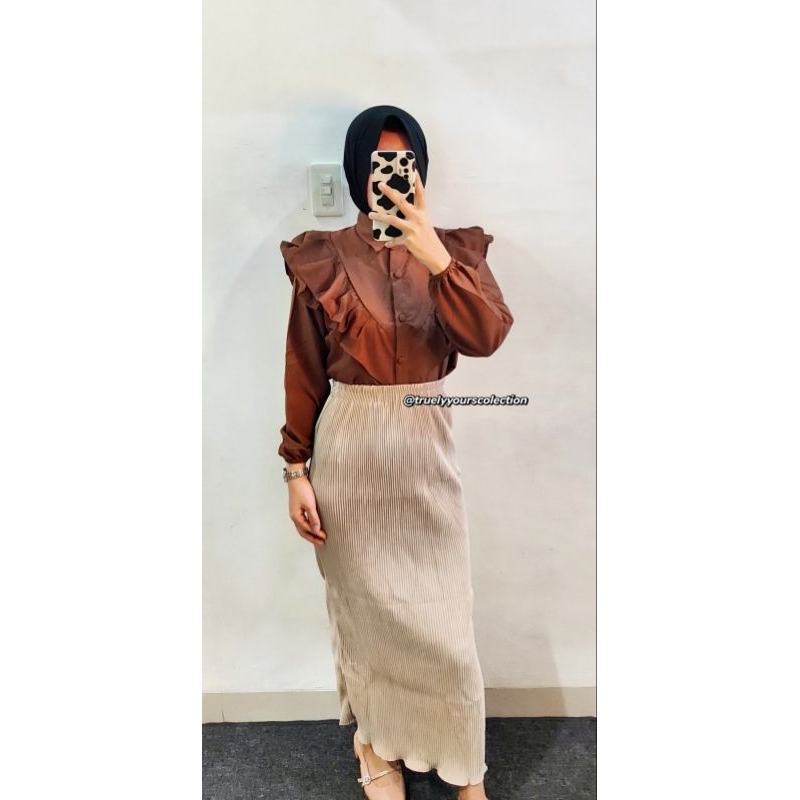Wavy pleats skirt / Rok plisket wavy ( span lurus rok lidi kecil) wanita muslim termurah