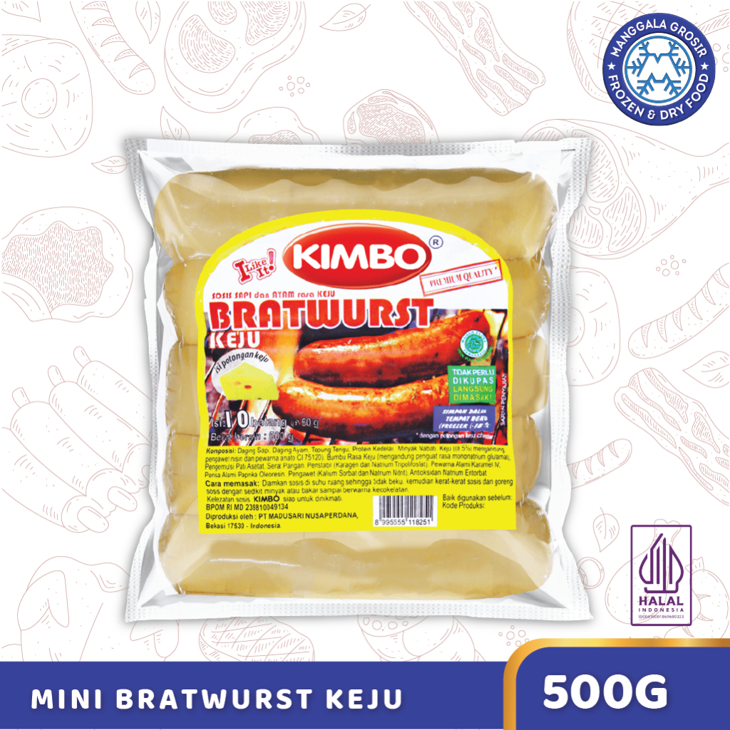 

Kimbo Mini Bratwurst Keju 500gr