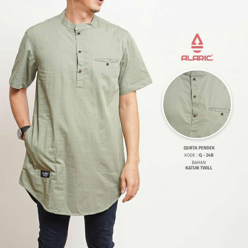 ALARIC BAJU KOKO /KURTA PRIA DEWASA LENGAN PENDEK PREMIUM