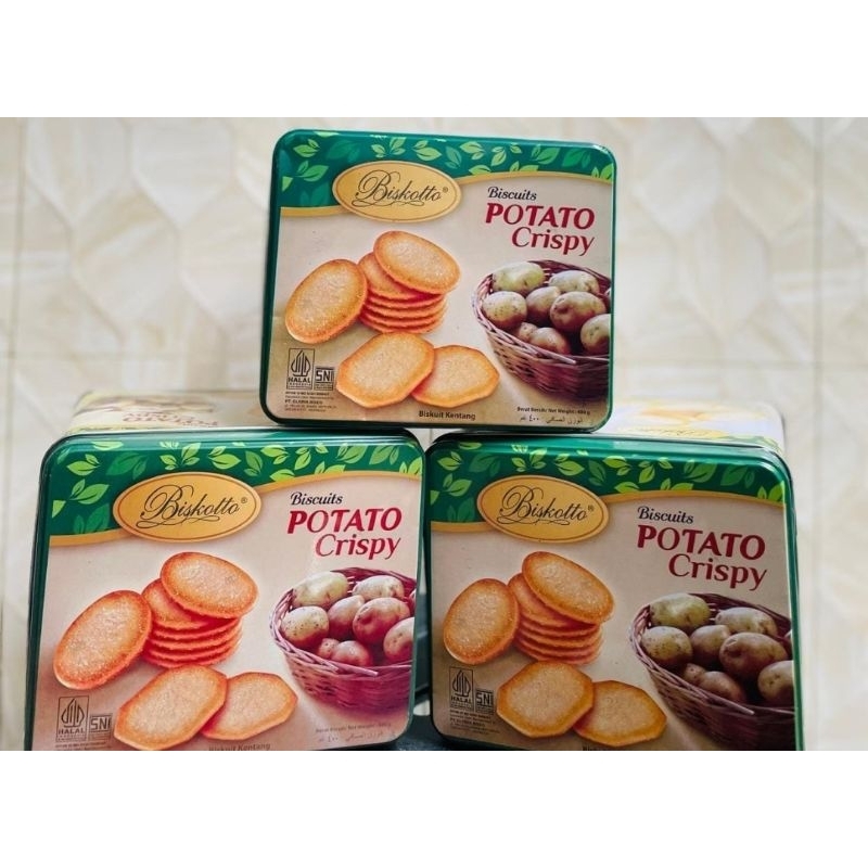 [1 DUS] BISKITOP POTATO CRYSPY KALENG ISI 6 KALENG