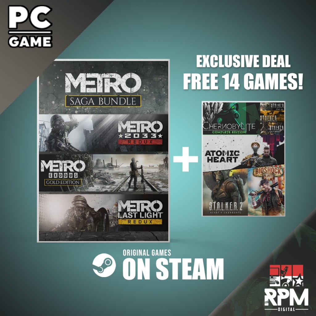 Metro Saga BUNDLE - Metro 2033 Redux - Metro Last Light Redux - Metro Exodus - PC Games ORIGINAL
