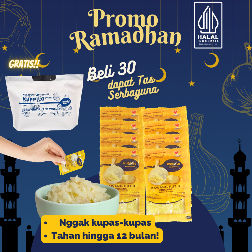 

KUPPILA - Bawang Putih Cincang dalam Minyak (PROMO RAMADHAN) - Sachet, praktis untuk sahur!