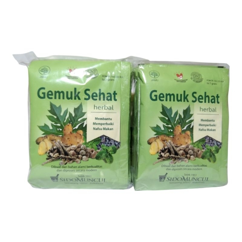 

Jamu Gemuk Sehat Sidomuncul 10's Herbal - Untuk Memperbaiki Nafsu Makan