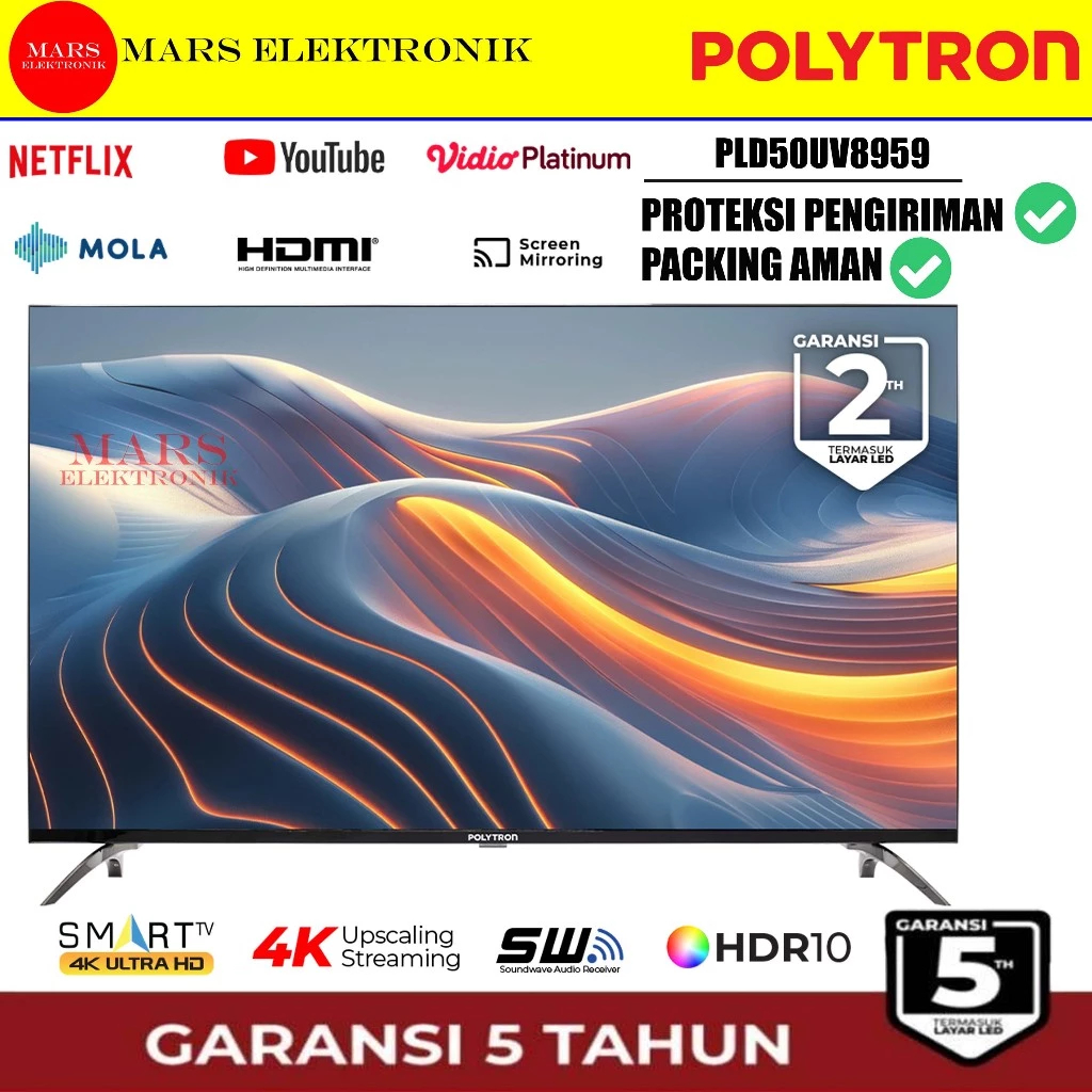 SMART TV POLYTRON 4K GOOGLE TV PLD50UG3059 / 5059- 4K ULTRA HD SMART TV - GOOGLE TV
