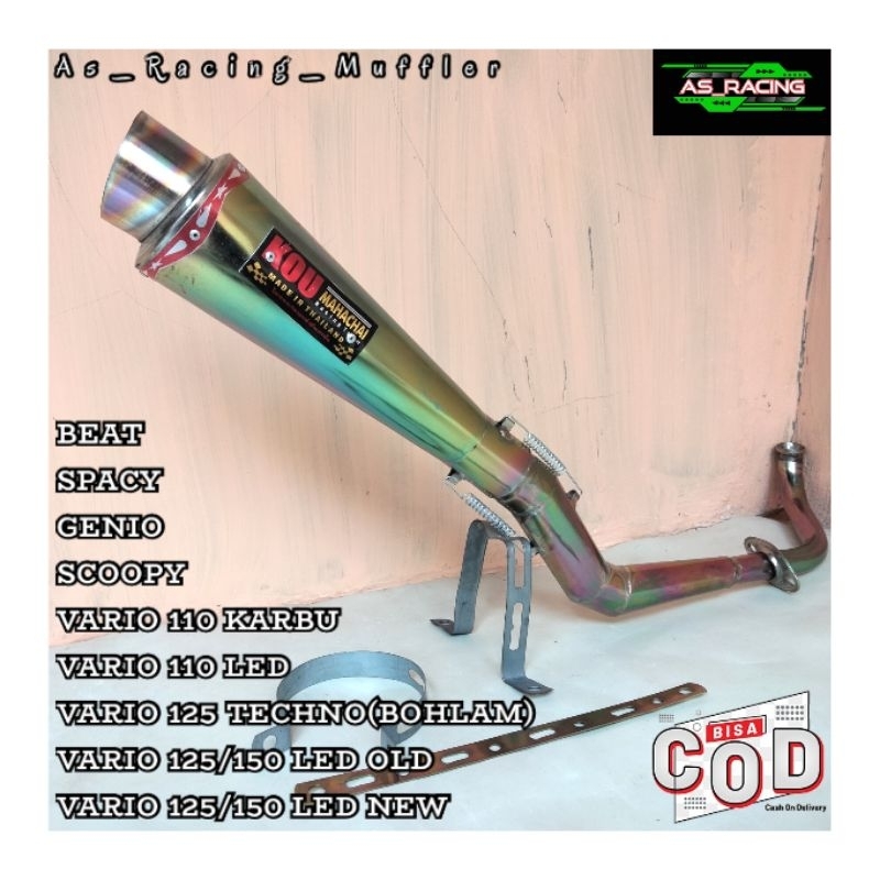 KNALPOT RACING KOU  MAHACHAI FULL BUNGLON ALL TYPE MAGIC HONDA BEAT FI/ESP,GENIO,SPACY,SCOOPY KARBU,