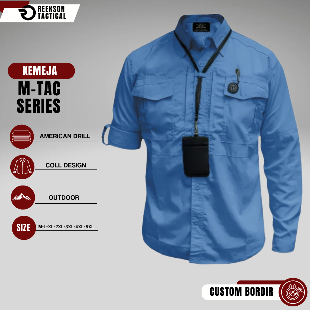 Kemeja Lapangan Tactical M-Tac Lengan Panjang Bahan Original Premium American Drill Pria Wanita PDL
