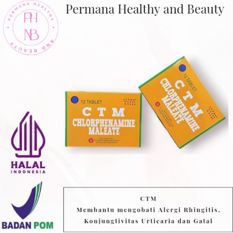 CTM Obat Anti Alergi / CTM PIM obat alergi / CTM Obat Gatal / CeTeMe strip isi 12 Tablet