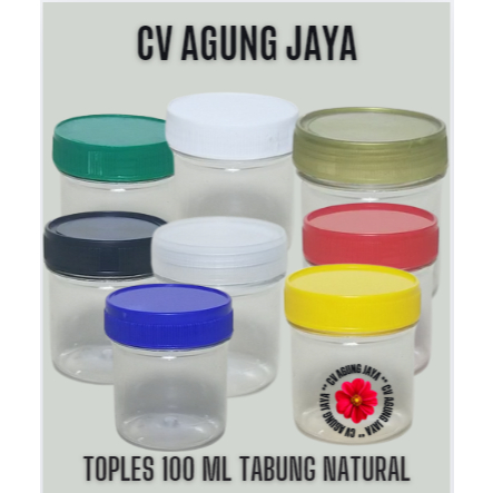 Toples 100 ml Tabung Plastik Ulir Plug/ Toples Bawang Goreng / Toples Snack / Toples Selai