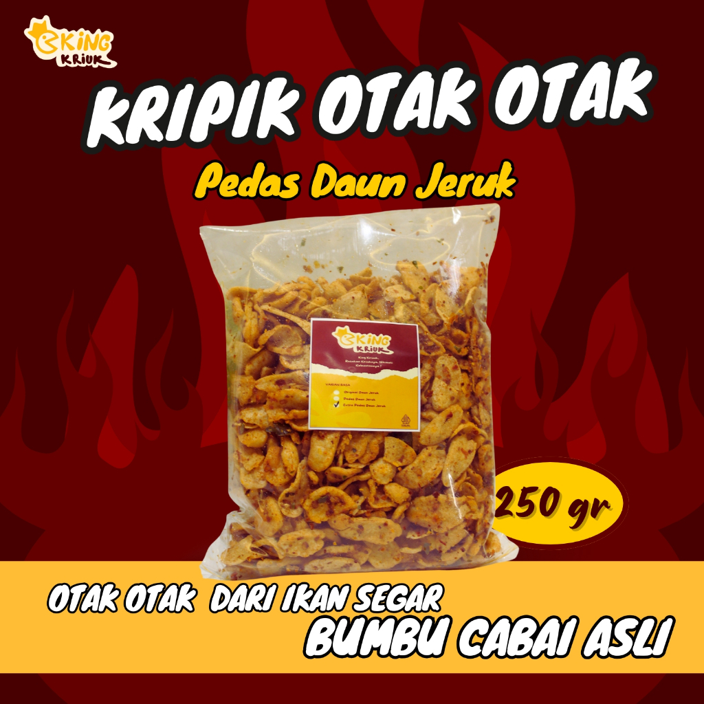 

King Kriuk Keripik Otak Otak Pedas Daun Jeruk 250gr