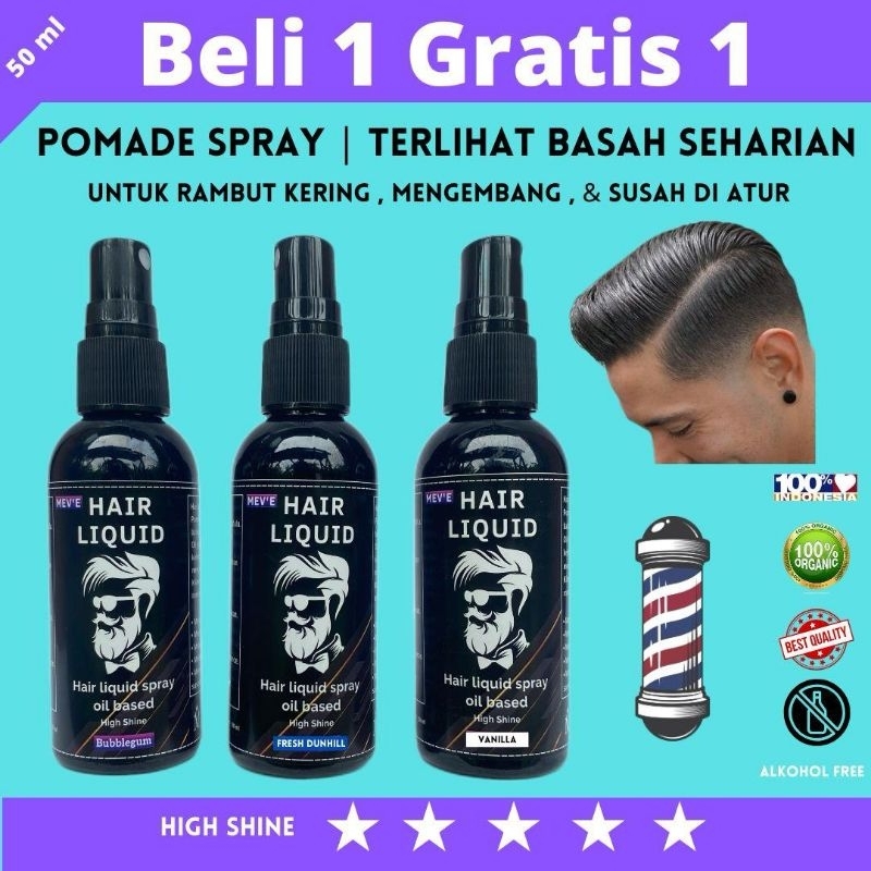 Pomade Spray Pria – Tahan Seharian, Anti Lengket dan Kaku, Beli 1 Gratis 1 Pomade Spray Pria MEV’E –