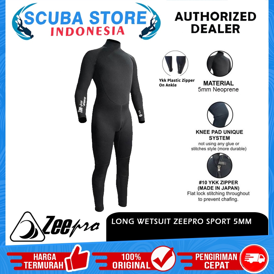 Long Wetsuit Zeepro Sport 5mm Sports Neoprene Baju Selam Panjang Unisex Suit Pria Wanita Scuba Divin
